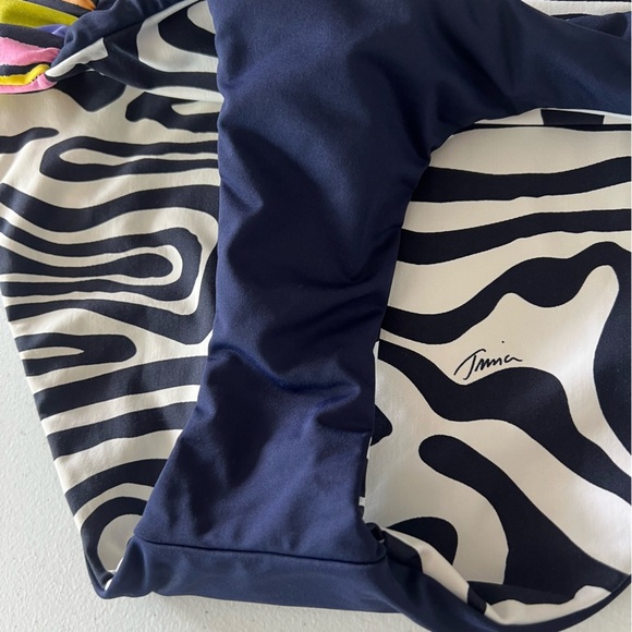 Trina Turk Zebra Handkerchief Tankini & Reversible Shirred Hipster Bottom Sz 6** - Picture 13 of 16